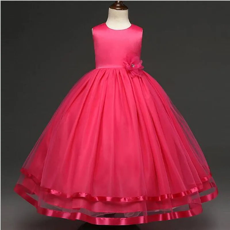 Flower Girls Dresses 2019 Tule Princess Children Evening Clothing Formal Kids Dress For Wedding Party Prom Gowns QV884 | Детская одежда