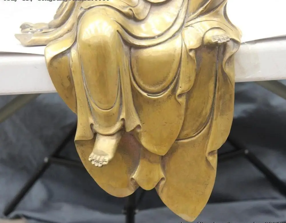 Тибетский храм буддизм латунь Kwan-Yin Guanyin Quan Yin статуя бодхисаттвы богиня | Дом и сад