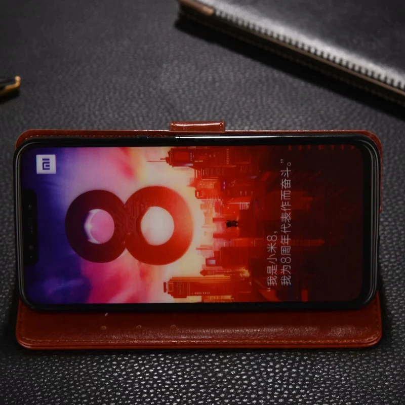 Чехол подставка кармашки для карт Кожаный флип бумажник чехол Xiaomi Mi 9 SE ультра