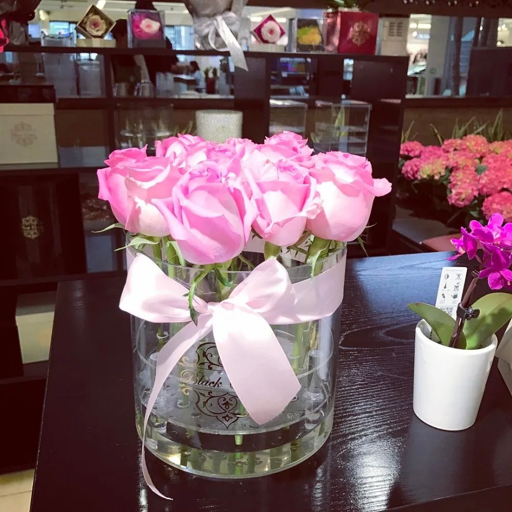 Акриловая ясно цветок Box Рождество Роза коробка для хранения День Святого