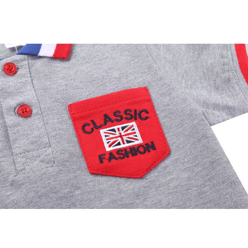 Для маленьких мальчиков футболка-поло 2018 летние дети Костюмы хлопок короткий