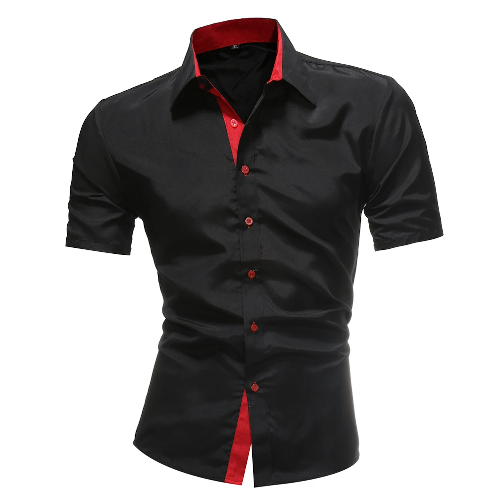 Бренд 2018 Новый Дракон печати Мужская конструктор Военная Slim Fit платье рубашка