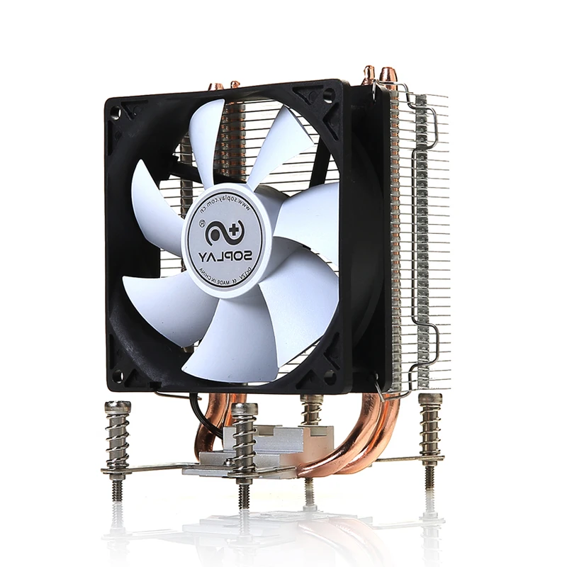 SOPLAY cpu Cooler 2 тепловые трубки TDP 95 Вт с ШИМ 3 pin 800-2000 об/мин 90 мм вентилятор охлаждения высокая производительность бесшумный радиатор