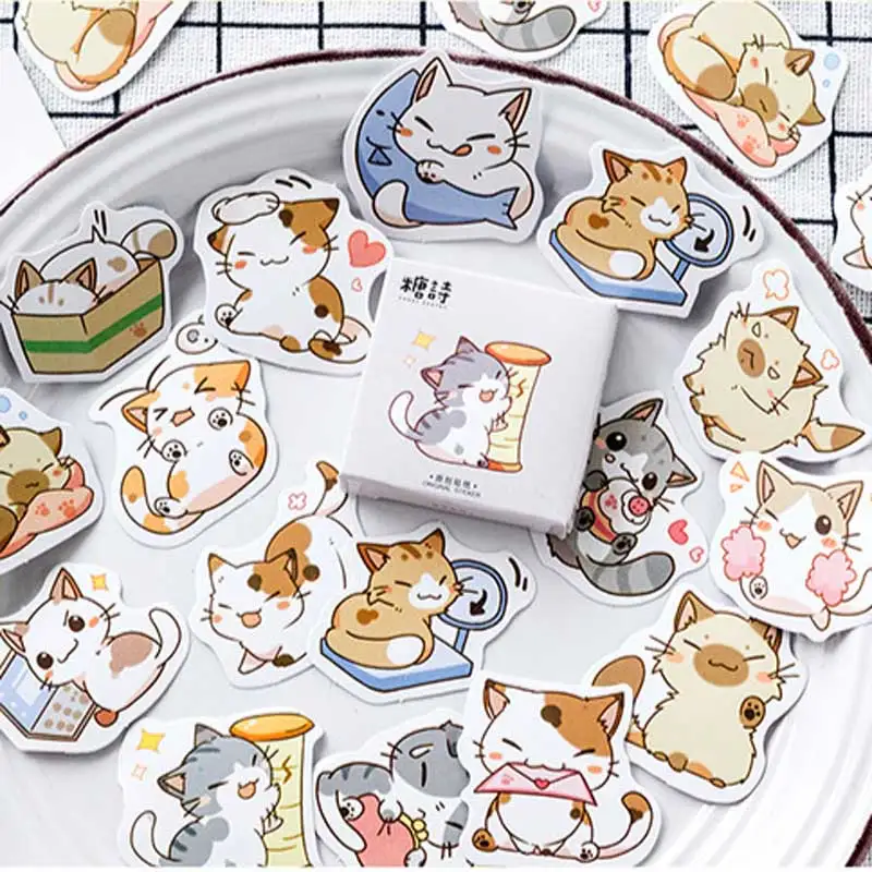 45 шт./коркоркор. Декоративные Канцелярские наклейки с японским ленивым котом и