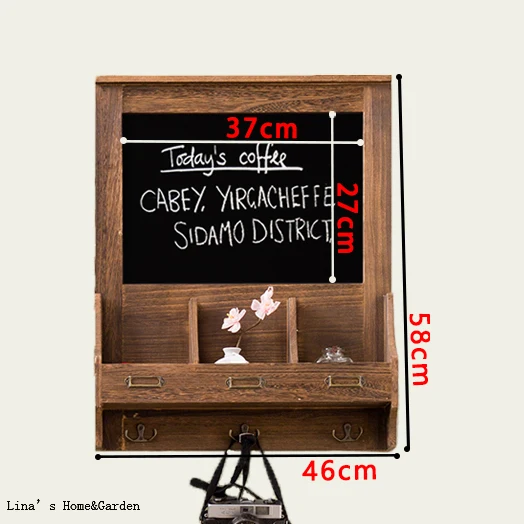 Красивая однотонная настенная деревянная полка с черной доской|wall mount wood shelf|wooden