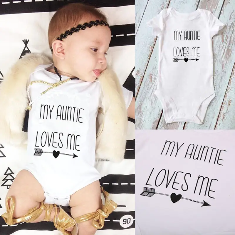Удобное хлопковое боди с надписью My aotie Love Me для маленьких мальчиков и девочек