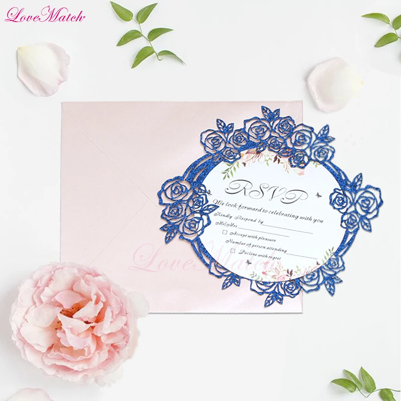 Кружевная Цветочная Обложка 50 шт./лот с лазерной резкой пригласительная открытка