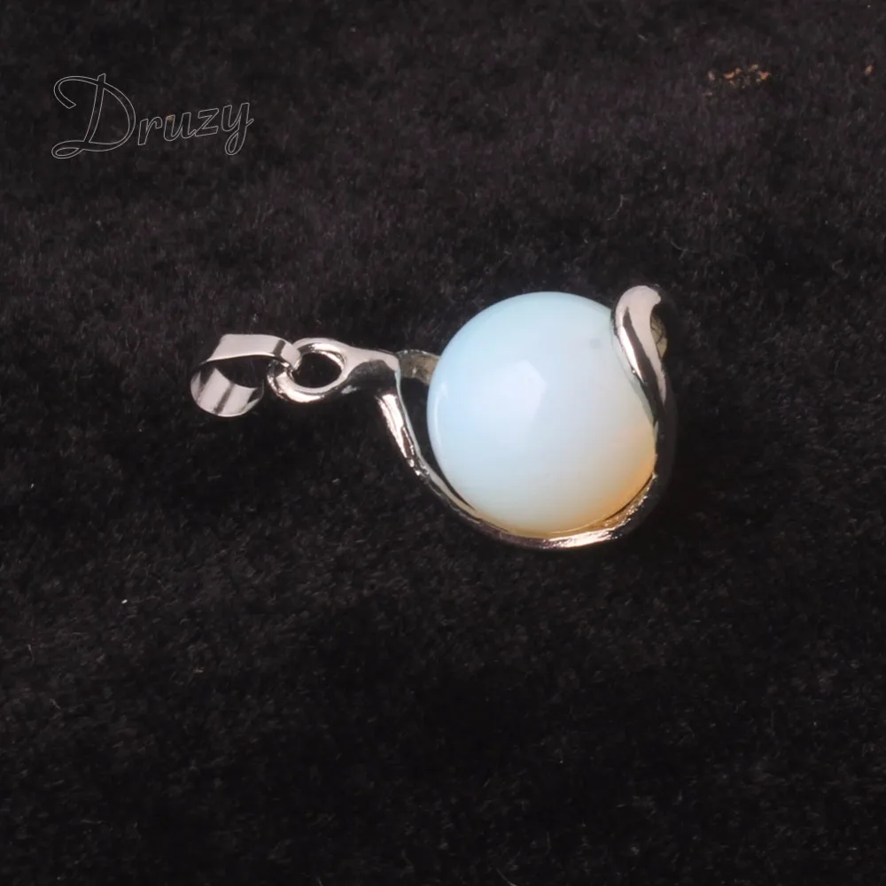 

24pcs Rainbow Blood Stone Sodalite Natural Stone Ball U-Shaped Loop Dynamic Balancing Transfer Pendant for Making Necklace Free