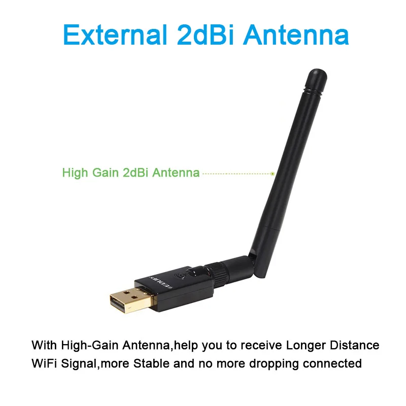 Wi Fi адаптер EDUP 5 ГГц 802.11ac 600 Мбит/с 2 дБи 4/5 ГГц|Сетевые карты| |