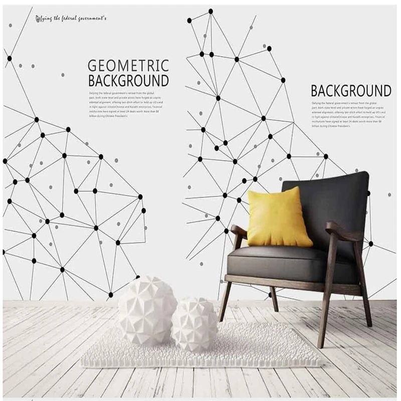 

Custom 3d Wall Murals Abstract Point Line Surface Interior Wallpaper Environment Friendly TV Background Living Room Kitchen