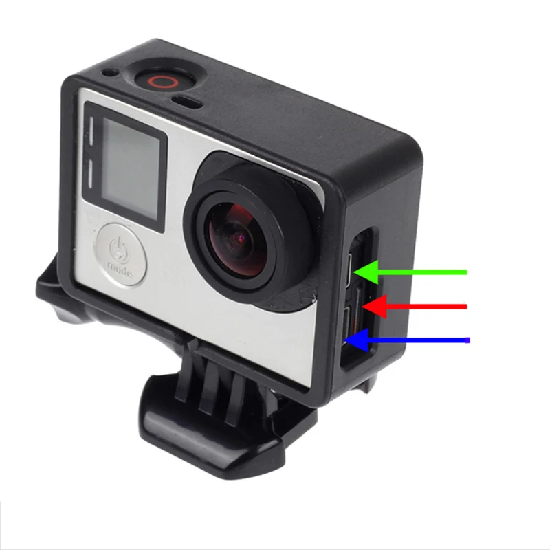 Аксессуары для GoPro Hero 4 3 + защитный чехол с рамкой корпус Видеокамеры экшн камеры Go