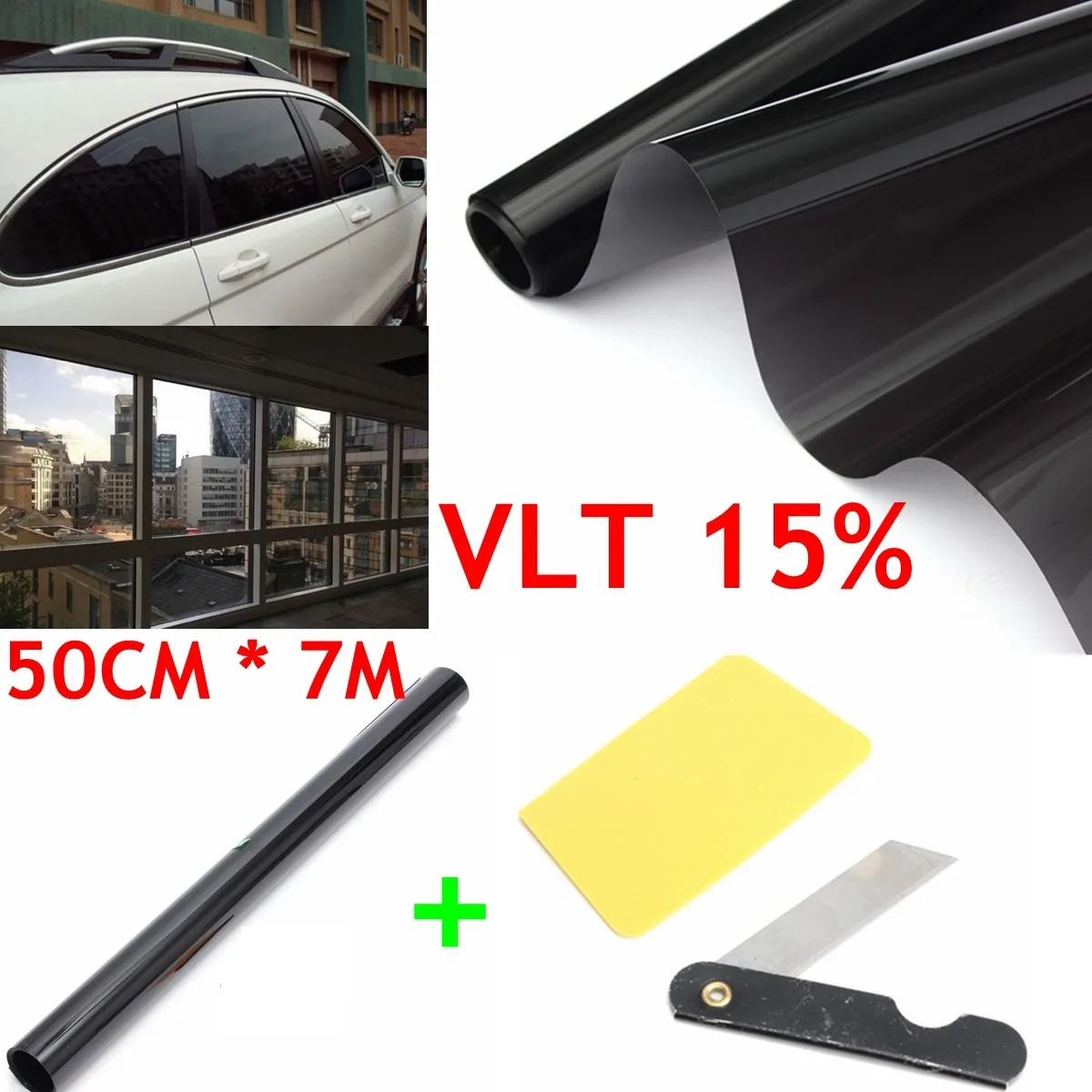 Пленка Тонировочная черная для окон 50 см X 7 м 15% в| |