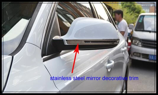 Higher star stainless steel 2pcs car mirror protective bar rearview decoratiove bright trim for Audi Q3 2012-2016 | Автомобили и