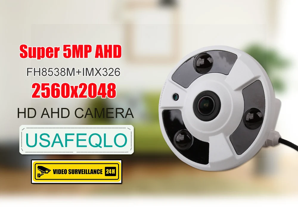 5 мегапикселей 2560x2048 AHD камера 360 градусов 5mp 1,8 мм рыбий глаз панорамный AHD день/ночь домашний магазин отель камера безопасности