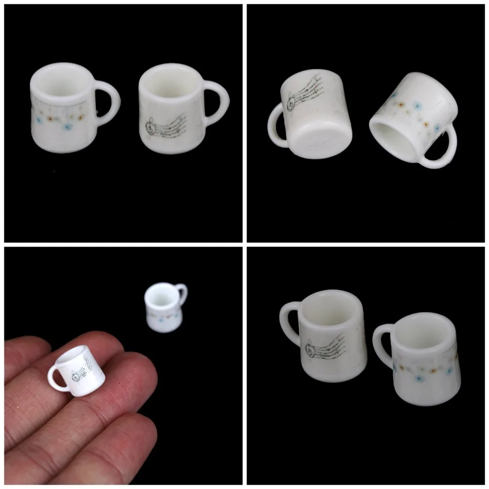 2 шт. 1:12 Кружки Кофейные чашки на вынос бумажные кофейные Посуда для кукольного