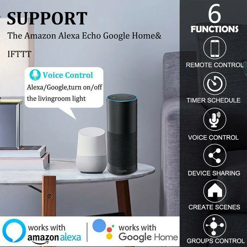 WiFi умная Светодиодная лампа 5 Вт GU10 RGB светильник пульт дистанционного управления