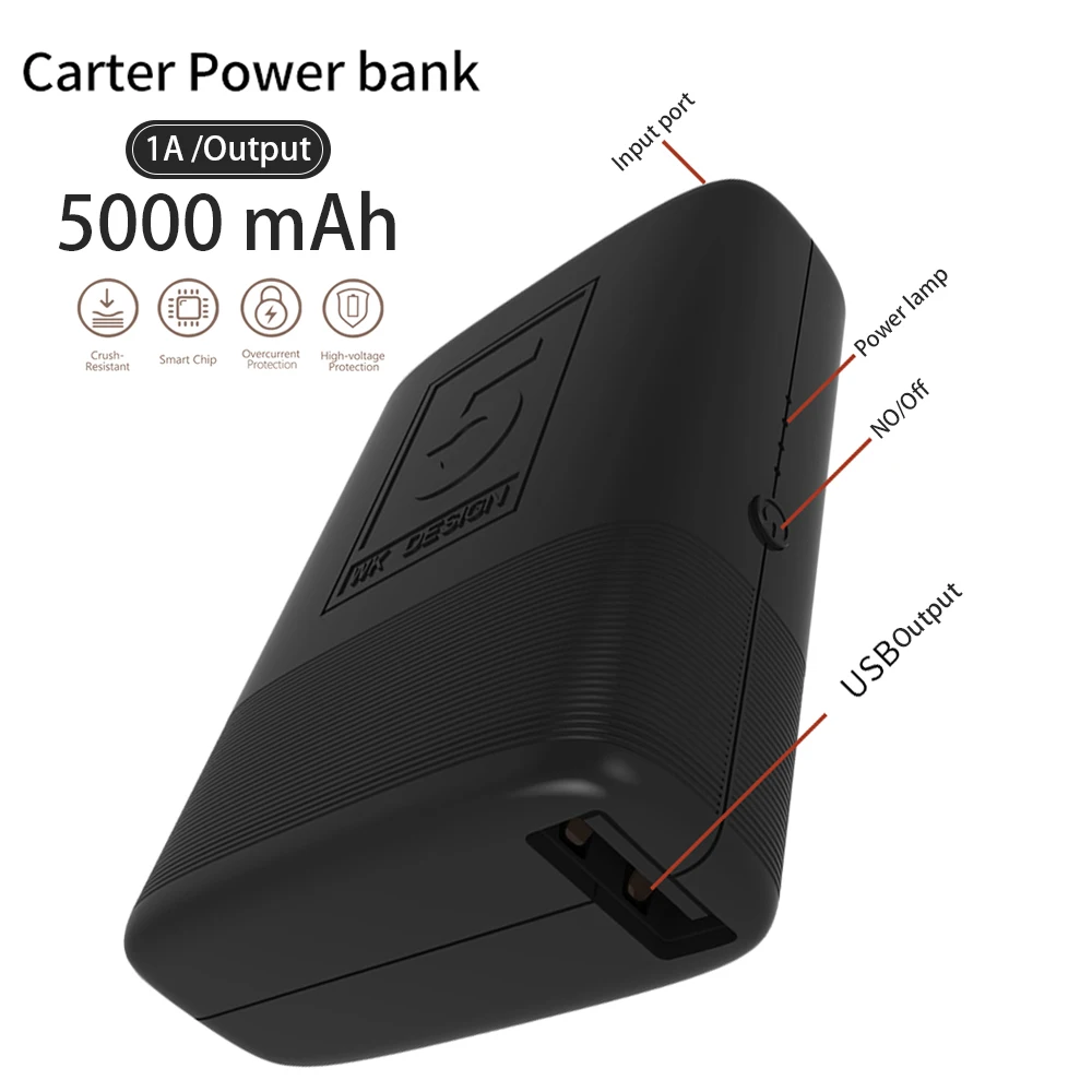 WK 5000 мАч портативное зарядное устройство Тонкий Мини power Bank 18650 Внешний