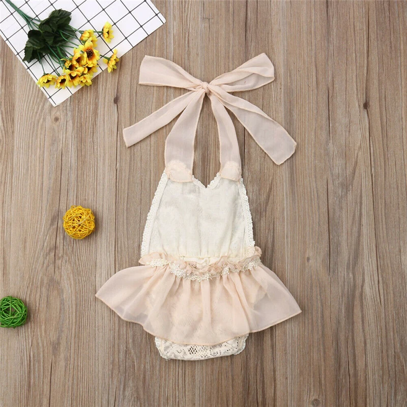 0-24M Newborn Kdi Baby Girl Clothes Sleeveless Summer Lace Romper Dress Elegant Backless Cute Princess Sunsuit Outfits images - 6