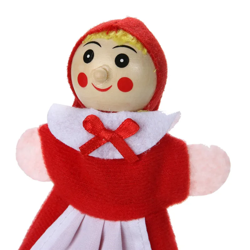 4 шт./компл. Красная Шапочка пальчиковые куклы сказочная история деревянные