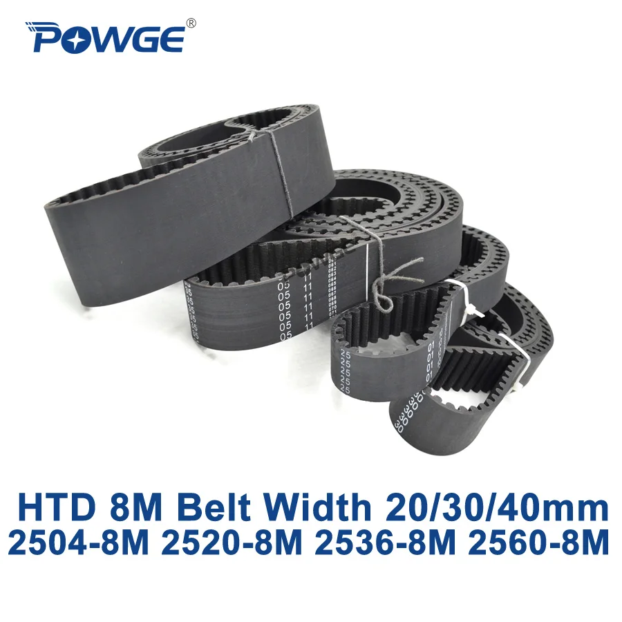 

POWGE HTD 8M synchronous Timing belt C=2504/2520/2536/2560 width 20/30/40mm Teeth 313 315 317 320 HTD8M 2504-8M 2520-8M 2560-8M