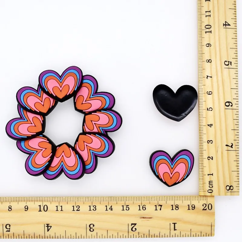 10 шт. Симпатичные Украшения из ПВХ в форме сердца с плоской задней стороной