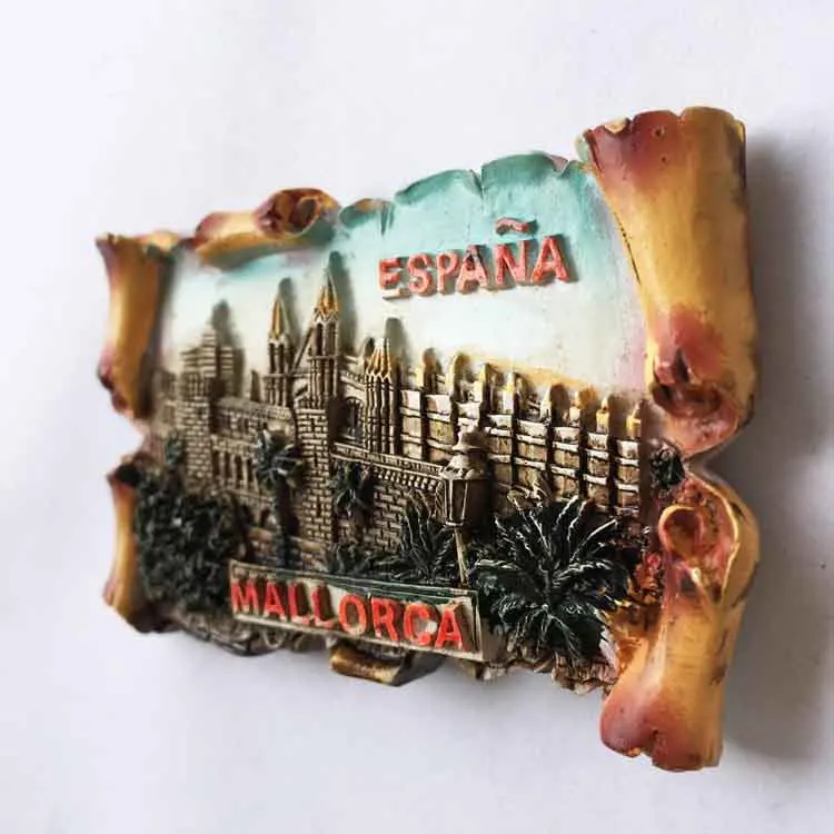 Europe Spain Mallorca ancient palace three-dimensional landscape travel memorabilia magnetic stickers refrigerator sticker | Дом и сад