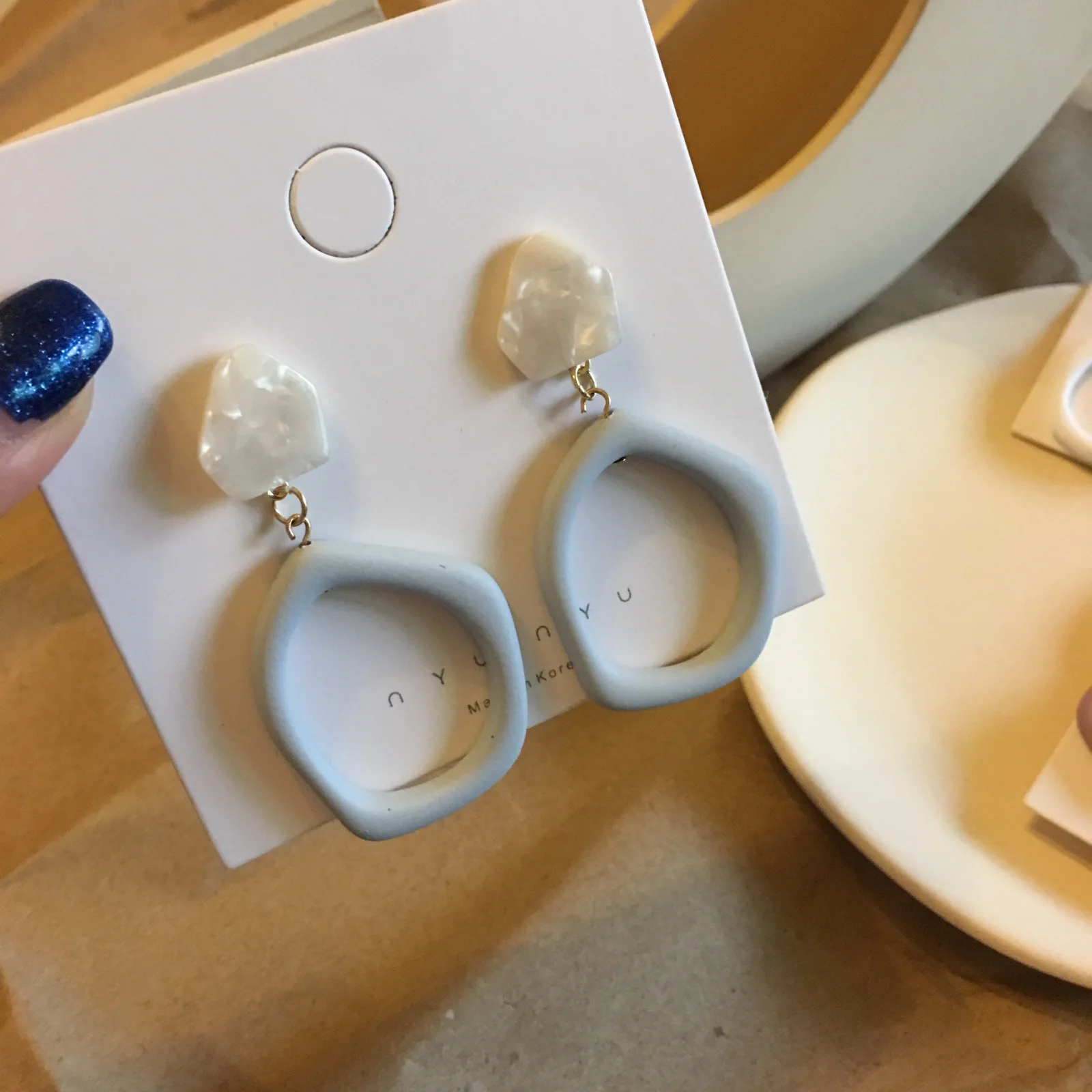 Анна ретро простые неправильные акриловые сережки Aretes De Flecos для женщин длинные