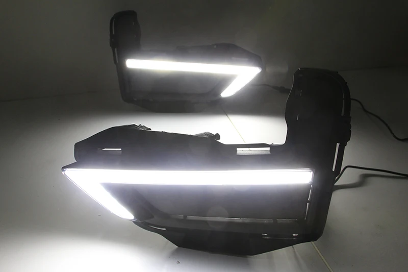 1 пара DRL для Nissan X-Trail Xtrail X trail дневные ходовые огни Противотуманные фары 12 в дневной свет с желтым сигналом