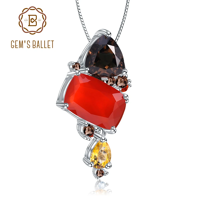 Женская балетная подвеска GEM'S красная Агатовая Подвеска из серебра 925 пробы с