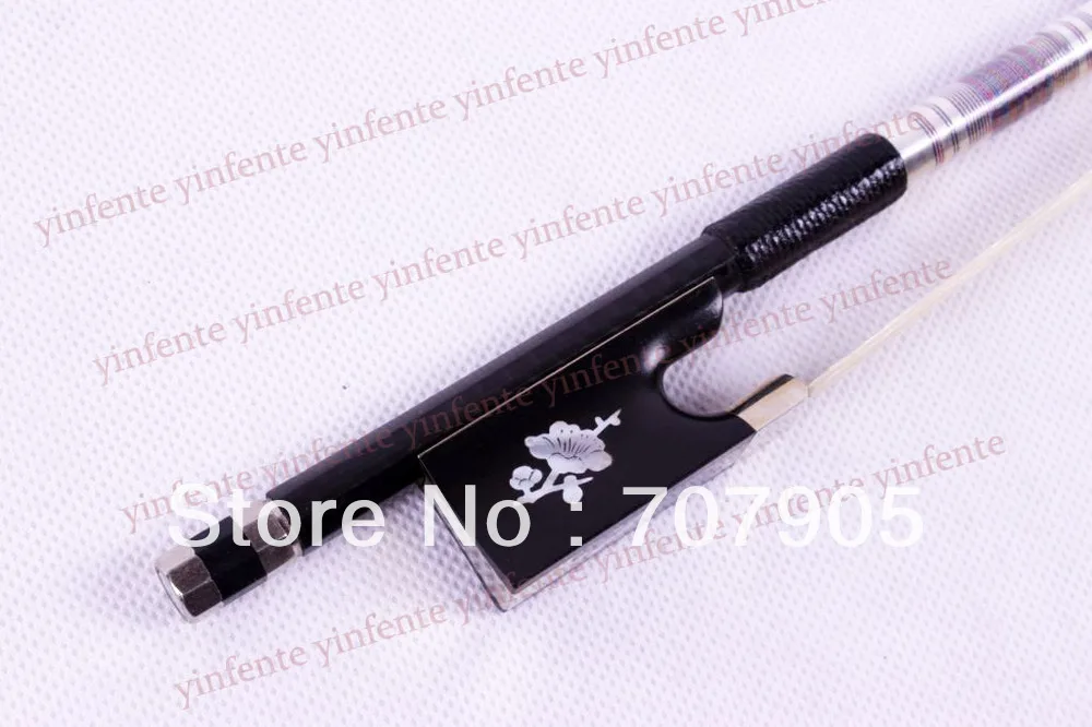 

100% Pure Carbon fiber Violin Bow Top Natural Horse Hair Silver Color string Straight