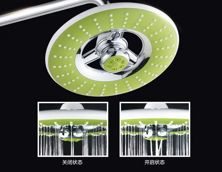 Spa ABS 8inch (Dia 20cm) Rainfall Shower Heads Pressure Increased Overhead Two Colors Green And Gray | Обустройство дома