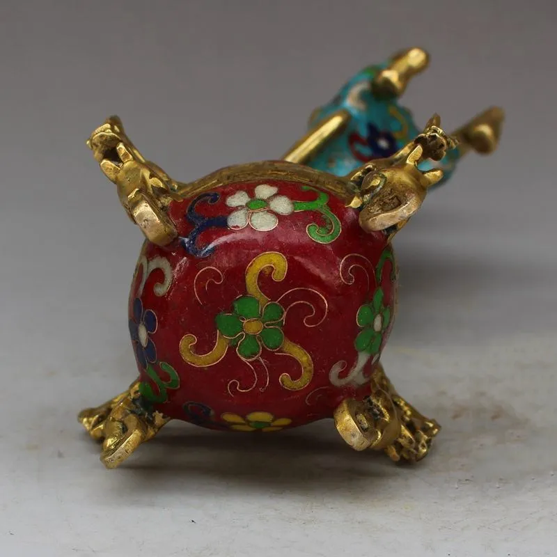 

Chinese Cloisonne Enamel Gilt Zodiac Year Horse Horses Animal Stand Ball Statue
