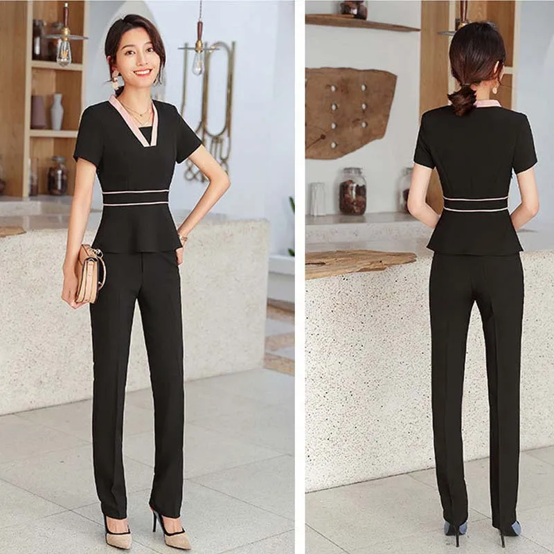 Стиль профессиональная оснастка с коротким рукавом косметолога& Спа клуб массаж техник Рабочая форма Стрейч L