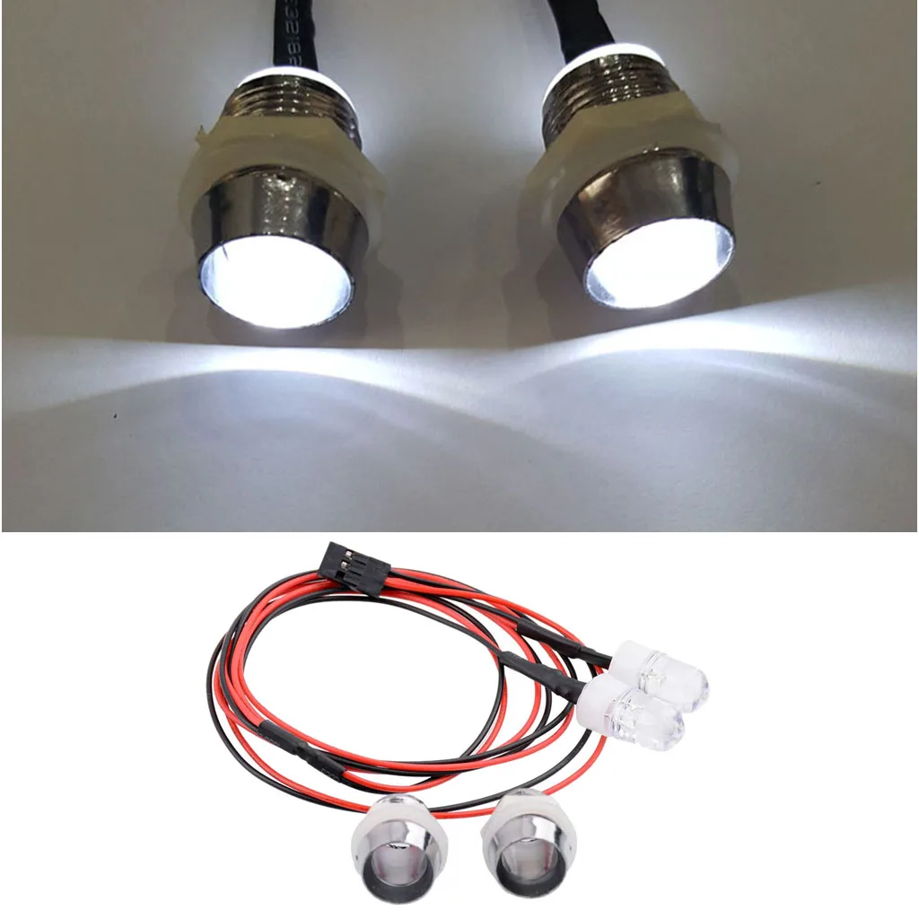 

RC Model Car Truck 2 LEDs Headlight Taillight 3-7V RC Car Lights For 1/5 1/8 1/10 1/12 1/16 RC 10mm LED Light Kit -White