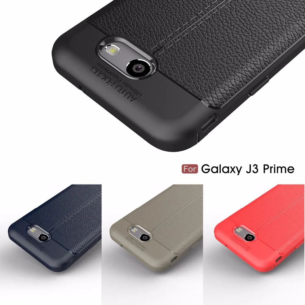 For Samsung Galaxy J3 Prime Case Emerge 2017 Protective TPU for J5 J7 Soft Silicone Leather Texture Cover |