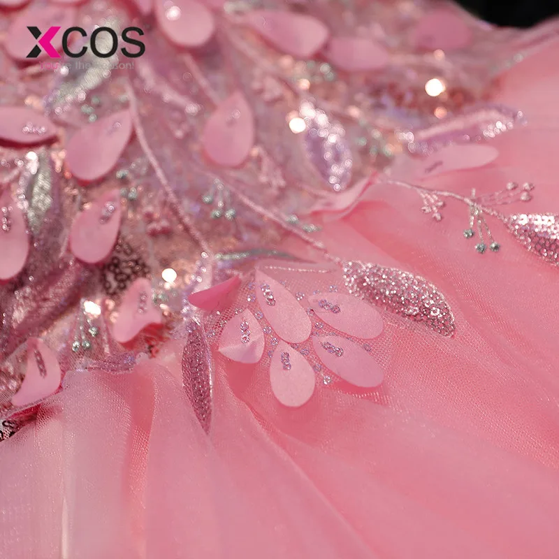 XCOS/Лидер продаж года; Недорогие Платья с цветочным узором для девочек; платье для свадебной вечеринки с блестками; vestido daminha
