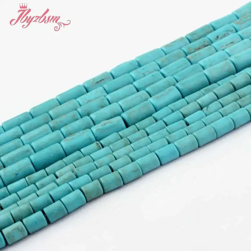 4x5 5x8 мм Гладкие бусинки синие каменные Howlite для DIY колье браслеты серьги