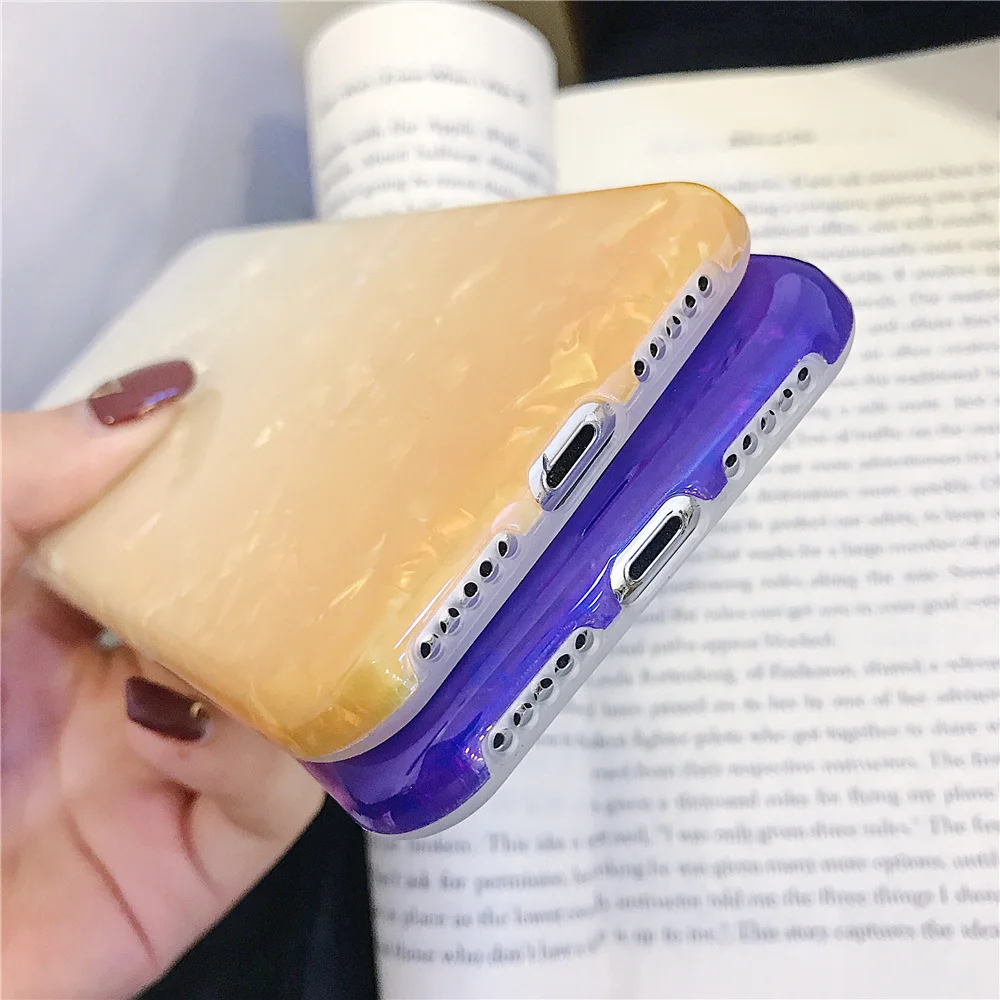 Силиконовый чехол для iPhone X XS Max XR роскошный градиентный цвет синий розовый 7 8 6 S Plus