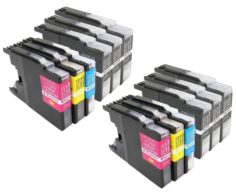 12 упаковок LC71 LC75 совместимый чернильный картридж для Brother MFC J280W J425W J430W J435W J5910DW J625DW