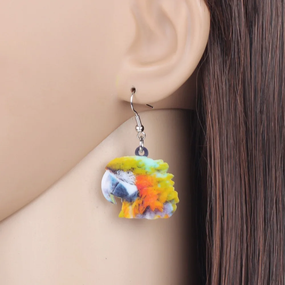 WEVENI Акриловые Модные Цветочные серьги в виде попугая новые длинные висячие