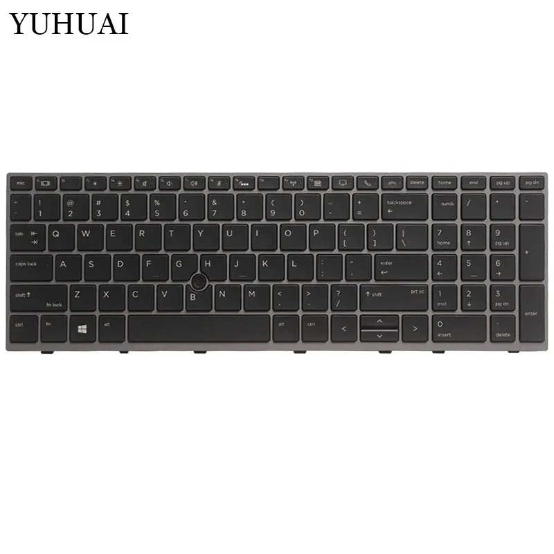 Новая клавиатура для ноутбука США для hp EliteBook 850 G5 с серебристой рамкой с подсветкой/без подсветки