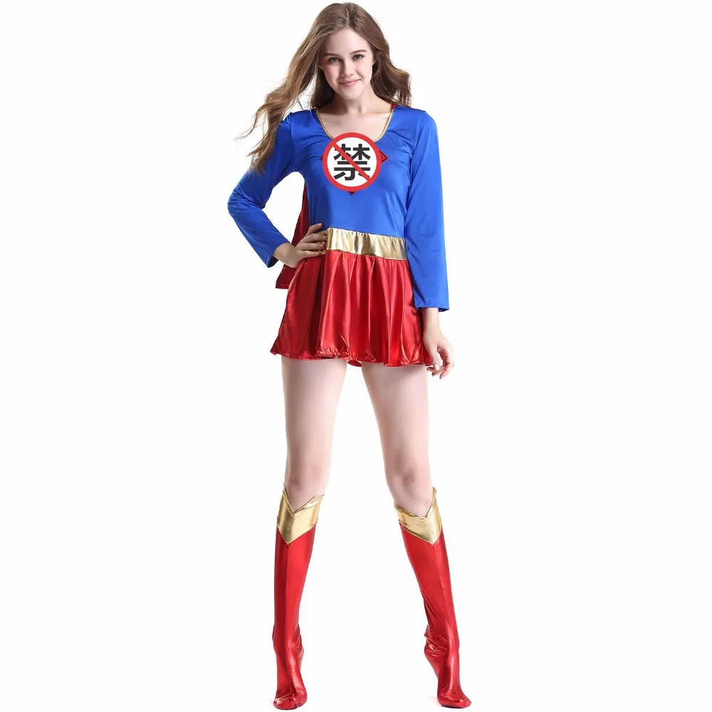 Sexy cospaly European and American adult Halloween costume Superwoman suit Roleplay PU leather superman |