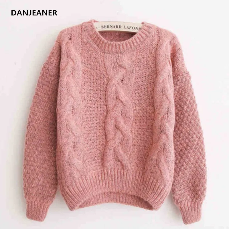 

Danjeaner Retro Women Sweaters Warm Pullover and Jumper O neck Mohair Pullover Twist Pull Jumpers Autumn Winter Knitted Sweaters