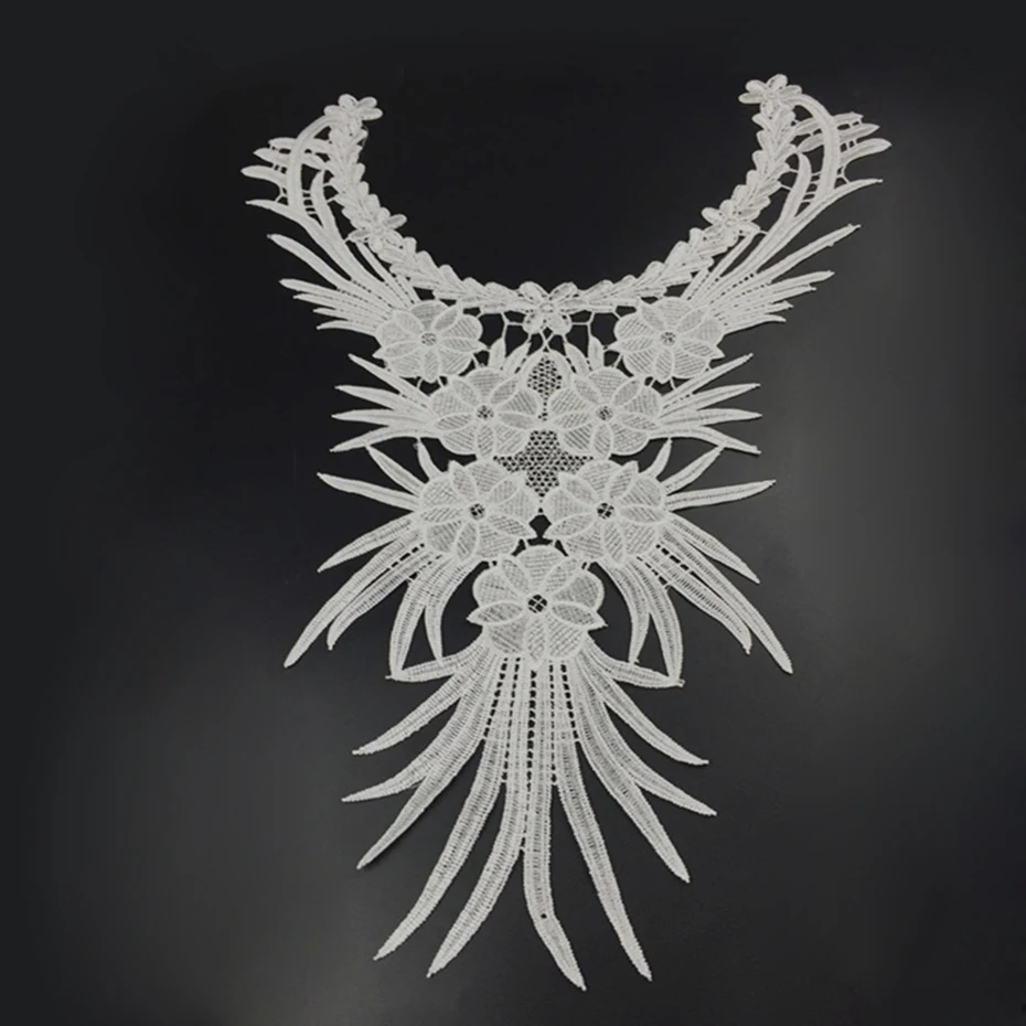 1 шт Белый Черный украшения одежды Ткань Цветы Кружева аппликация свадебные