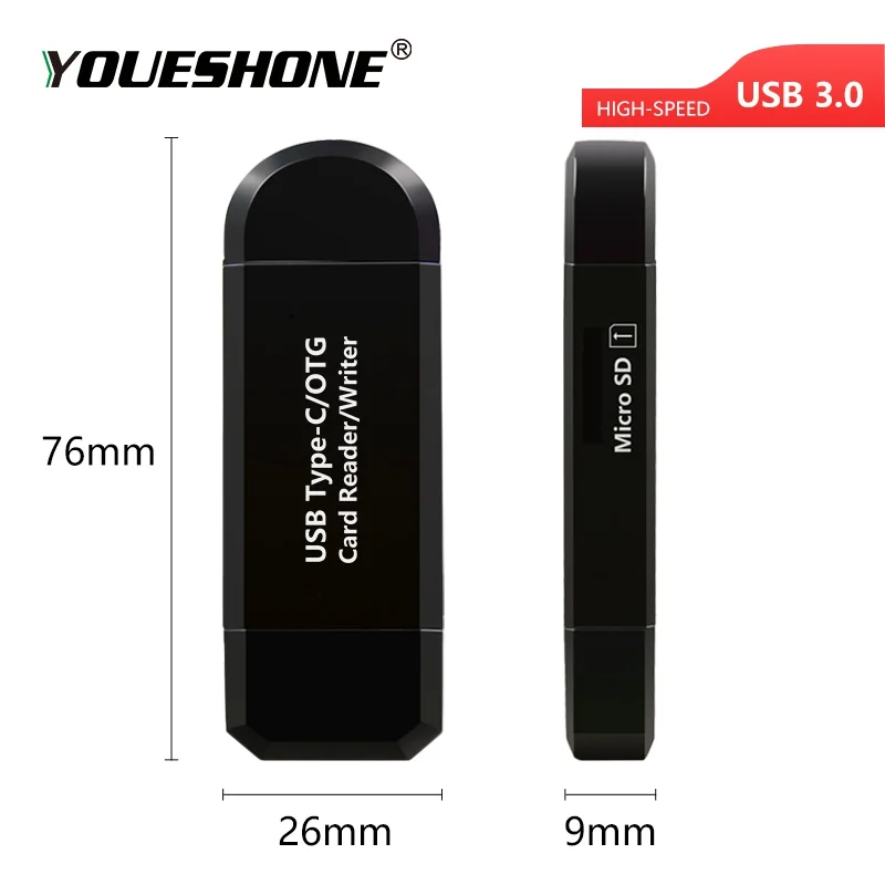 OTG кардридер 3 в 1 с разъемами типа C micro USB и Высокоскоростной 0 универсальный TF/SD