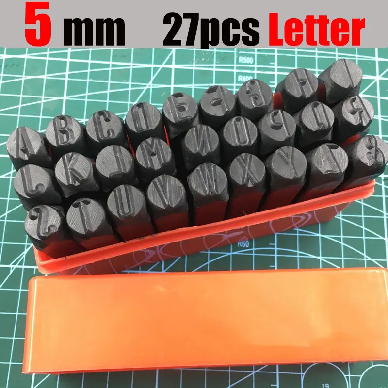 5mm letter Стальной штамповочный Набор для штамповки инструмент для штамповки цифр буквы Алфавит штампы инструменты DIY ювелирные изделия золото серебро Металл Кожа логотип штамп - Цвет: 5mm letter