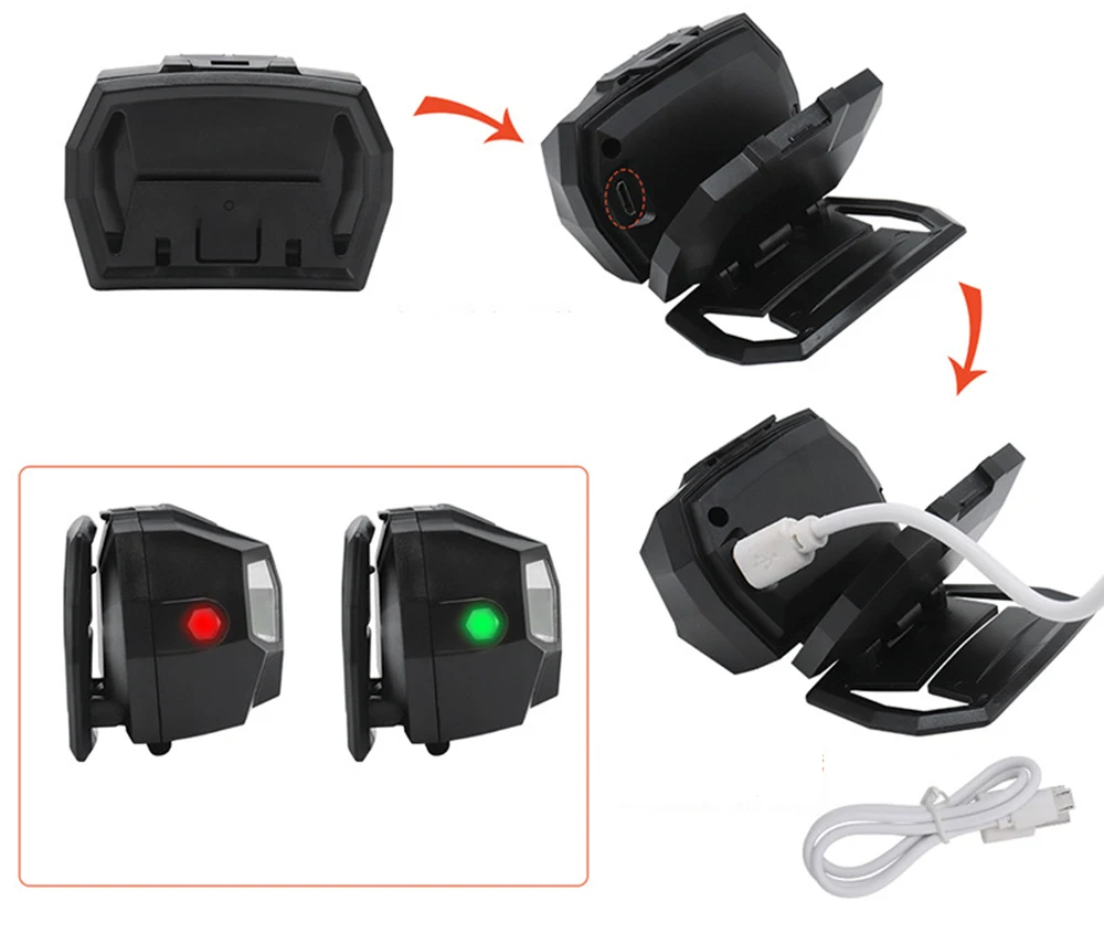 Супер яркий светодиодный налобный фонарь встроенный Индуктивный датчик USB Перезаряжаемый 6 режимов освещения светодиодный налобный фонарь для бега, рыбалки и т. д