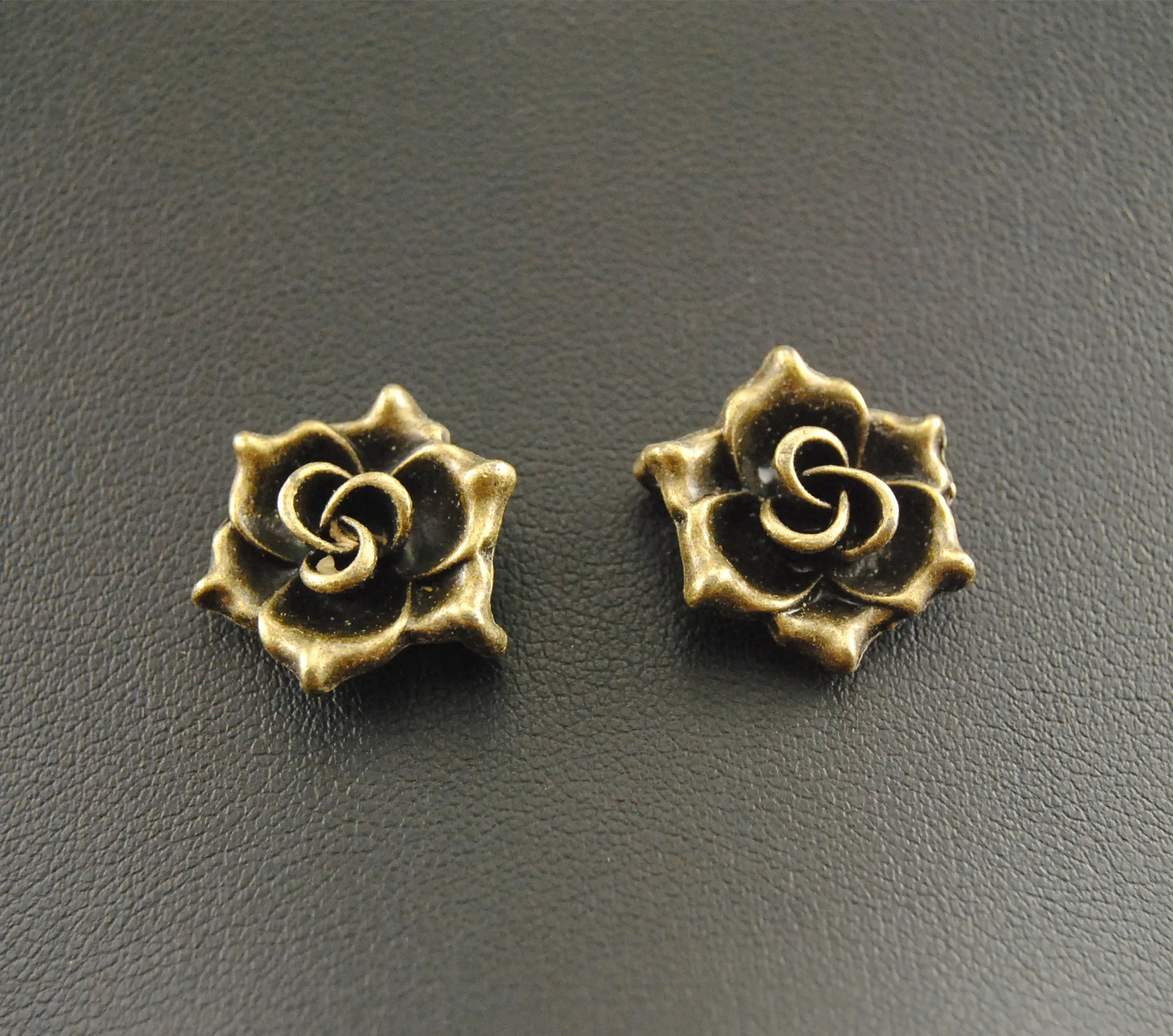 10 шт Бронзовый 3D цветок ожерелье женское 16x19 мм A1046|flower charm|charms jewelry makingcharms antique bronze |