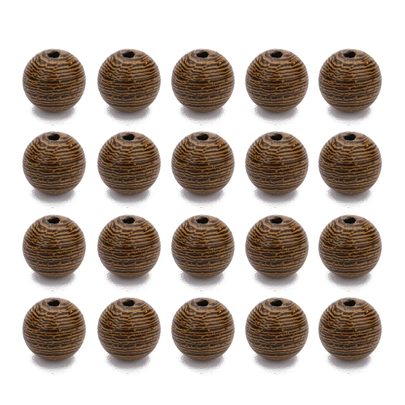 100pcs/lot Natural Striped Wooden Beads 8.5mm Round Wood Spacer Fit for bracelet necklace DIY jewelry Making Findings | Украшения и