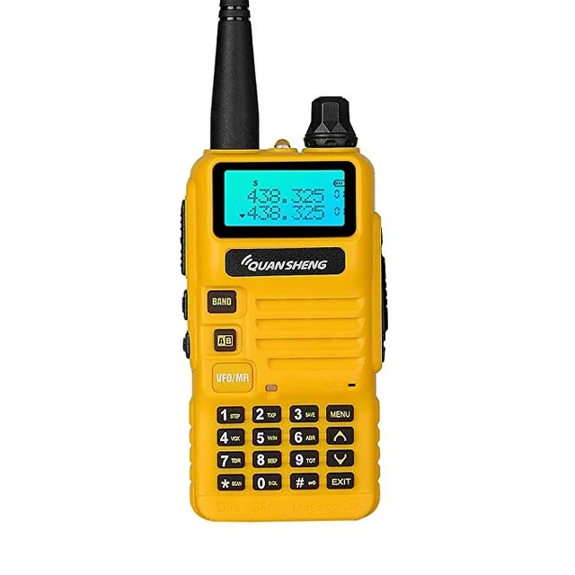 Quansheng UV-R50 портативная рация VHF UHF Двухдиапазонная UVR50 портативная CB двухсторонняя рация UV R50 5 Вт FM трансивер для наружного применения - Цвет: Цвет: желтый